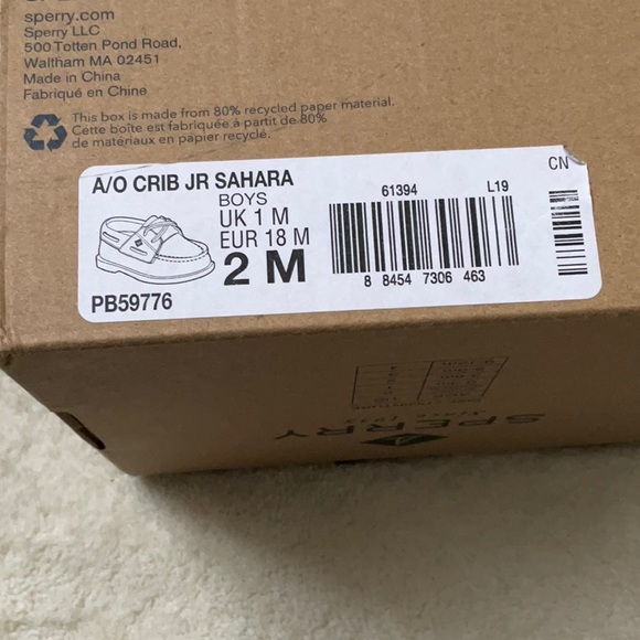 Sperry baby boy crib Jr Sahara. Size 2M - Picture 3 of 10
